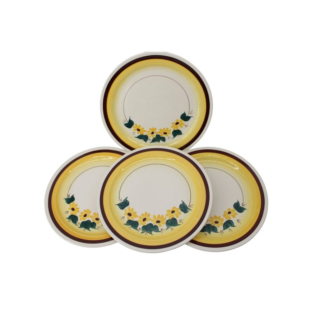 4 Vernon Kilns Brown Eyed Susan Dinner Plate Vernonware 93791